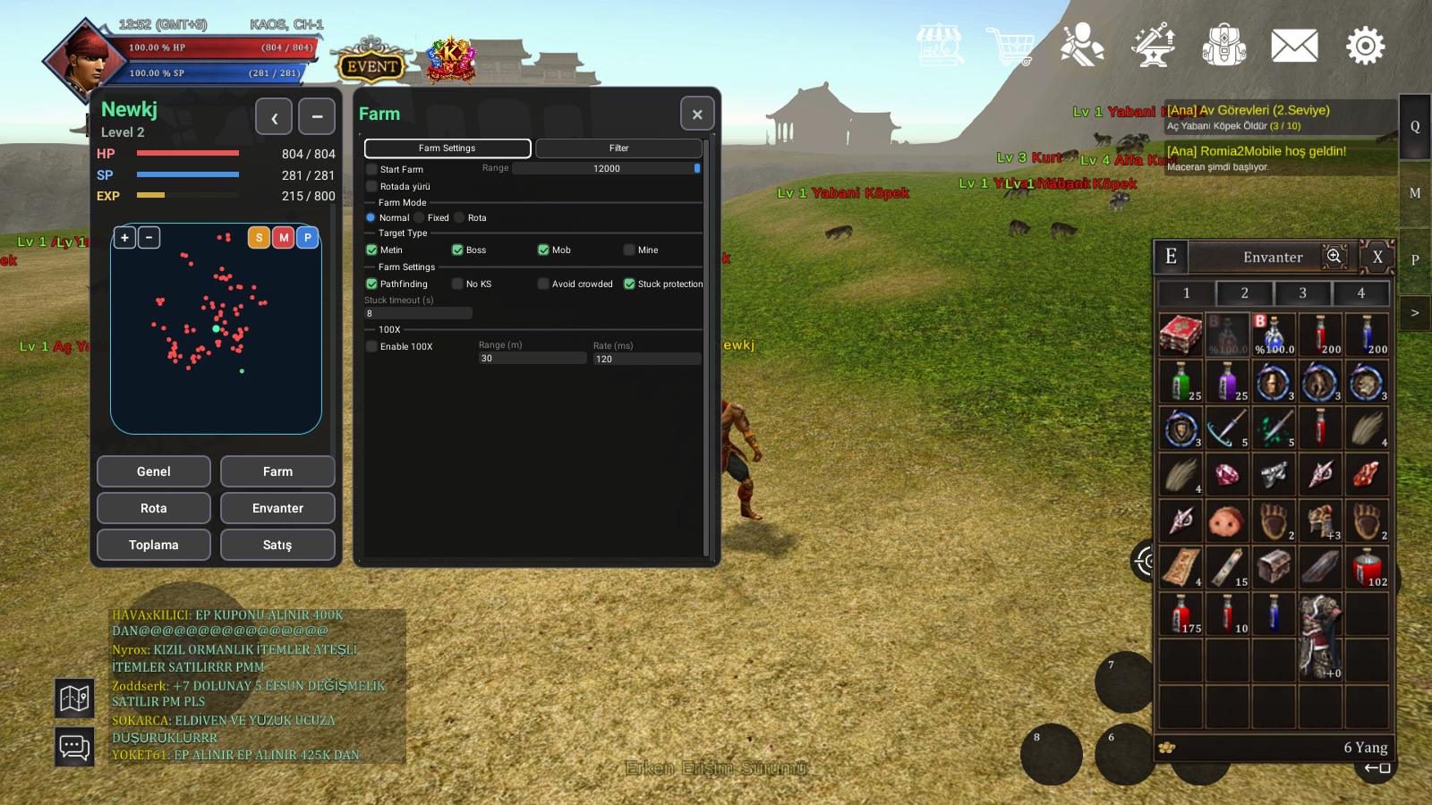 Tordroid farm ve radar paneli